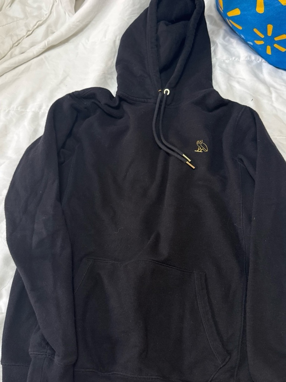 OVO Black Crewneck Hoodie with Gold Owl Emblem